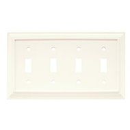 Brainerd 64536 Wood Architectural Quad Toggle Switch Wall Plate / Switch Plate / Cover, Cream/Off White by Brainerd