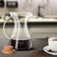 Osaka Pour Over Coffee Brewer - Beautiful Glass Carafe with Stainless Steel Cone Filter. &quot;Kiyomizu-Dera&quot; (20 oz)
