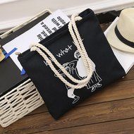 AutumnFall Fashion Cute Printing Women Girls Canvas Bags Shoulder Bag Casual Handbag (Gray) N20