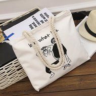 AutumnFall Fashion Cute Printing Women Girls Canvas Bags Shoulder Bag Casual Handbag (Gray) N21