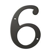 Deltana RN6-6U10B Solid Brass 6-Inch House Number 6 Board by Deltana