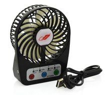 Mini Table Fan, Findway 4 Speeds Portable Handheld Rechargeable Desktop Fan with Timing Setting Fuction (Black) N11