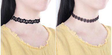 CrazyPiercing 6 Pcs Set Choker Necklaces for Women Girls Black Velvet Tattoo Choker Collar Lace Gothic Vintage... N18