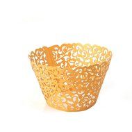 Ehonestbuy 24pcs Flower Vine Filigree Cupcake Wrapper Wraps Cases Liner Wedding Party Cake Decoration (White) N2