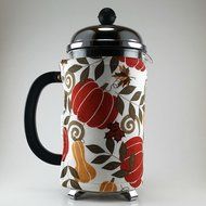 Thanksgiving Decor, Autumn Theme, French Press Cozy, 8 Cup Cafetiere Cosy
