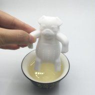 1Pc Lovely Tea Strainers Silicone Tea Infuser Kawaii Portable Dog Tea Strainers Spice Infuser Filter Beige N2