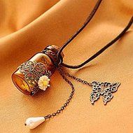 Women Fashion Retro Vintage Girls Drift Bottles Long Sweater Necklace Pendant FS N2