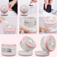 KING DO WAY 4 Mode Table Fans Portable Desktop Rechargeable USB Mini Desk Fans - Misting Cooling Spray Fan - Humidifier... N5