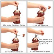 3E Home Manual Canister Ceramic Burr Coffee Mill Grinder, Stainless Steel Top and Ceramic Body N2