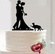 Mr &amp; Mrs Bride and Groom Silhouette Wedding Cake Topper Pick COVERED WITH A PROTECTIVE LAYER WHICH SHOULD BE TORN... N6