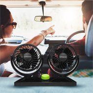 Stargoods Car Fan with Dual Head &amp; 360 Degree Rotation - 12V Air Cooling