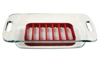 Norpro Red Nonstick Silicone Roasting Roast Turkey Chicken Pork Fish Rack Trivet