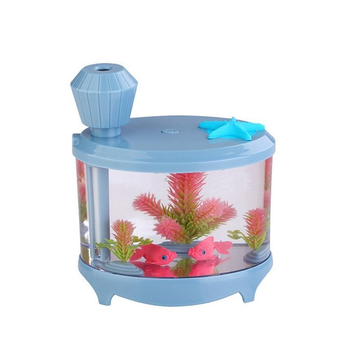 Ecloud Shop Aquarium Night Light Humidifier USB Mini Colorful Night Light Humidifier Vaporizers(Blue) N3