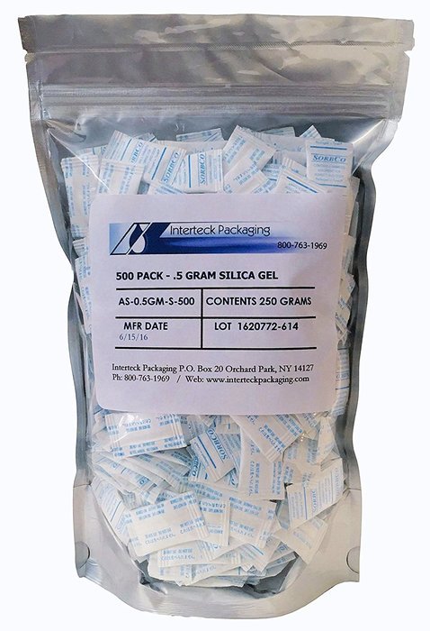 Industry Standard Half Gram Silica Gel Tyvek Desiccant Packets and Dehumidifiers, Made in USA N2