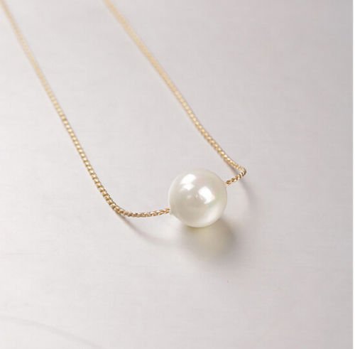 Fashion Womens Singel Pearl Pendant Bib Choker Statement Collar Necklace Gift N4