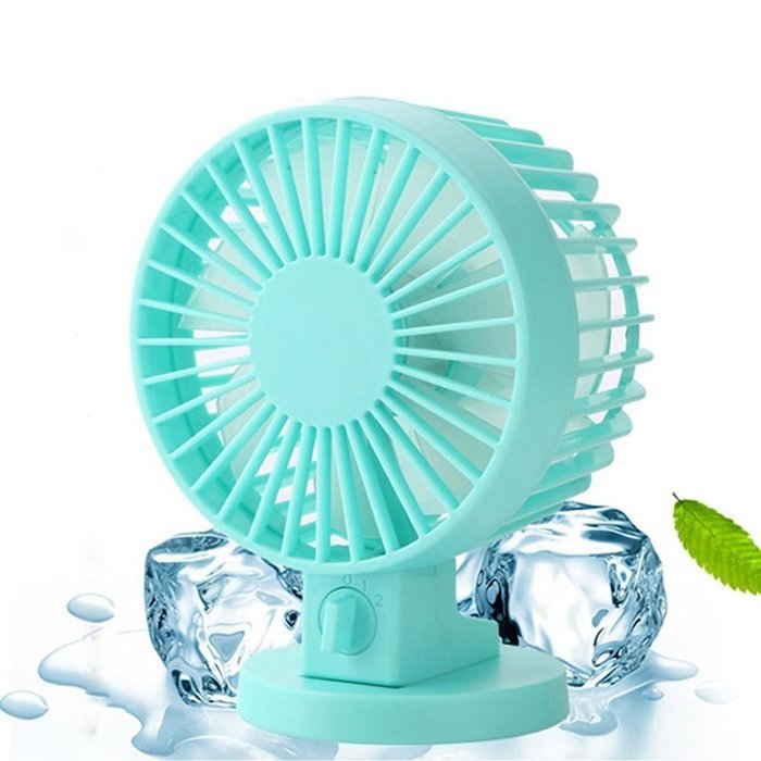 Weka Mini Portable Double Blades USB Powered 2 Speeds Adjustable Desk Table Cooling Fan White N9