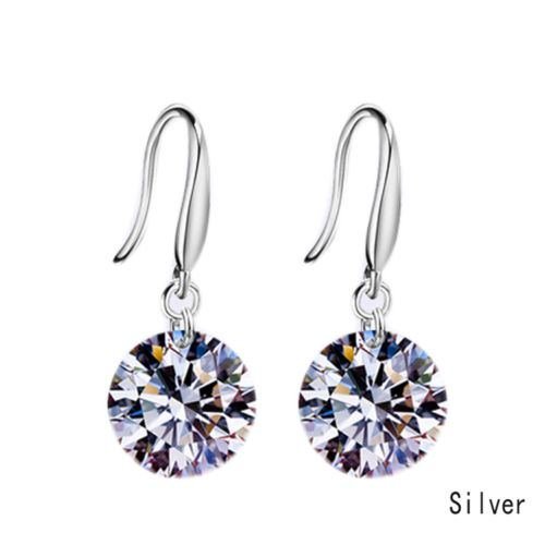 Chic Women Plated silver Ear Hook Chandelier Crystal Dangle Earring Gift N3