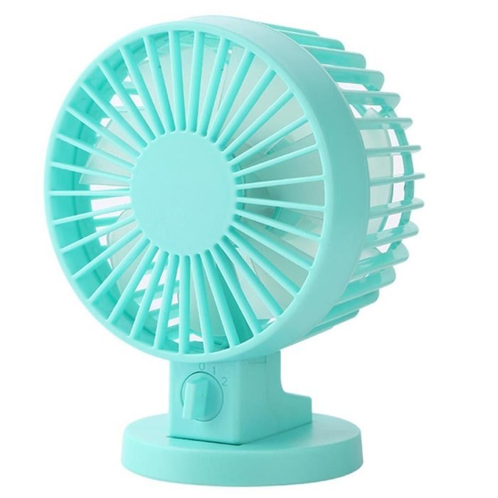 Weka Mini Portable Double Blades USB Powered 2 Speeds Adjustable Desk Table Cooling Fan White N10