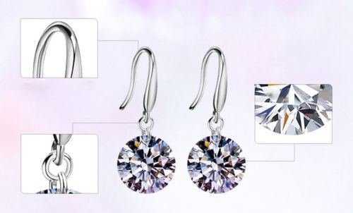 Chic Women Plated silver Ear Hook Chandelier Crystal Dangle Earring Gift N4
