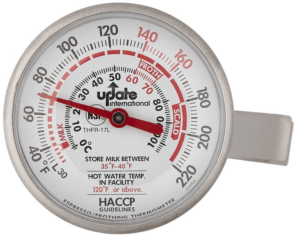 Update International THFR-17L Dial Frothing Thermometer with Chip, 8.25"
