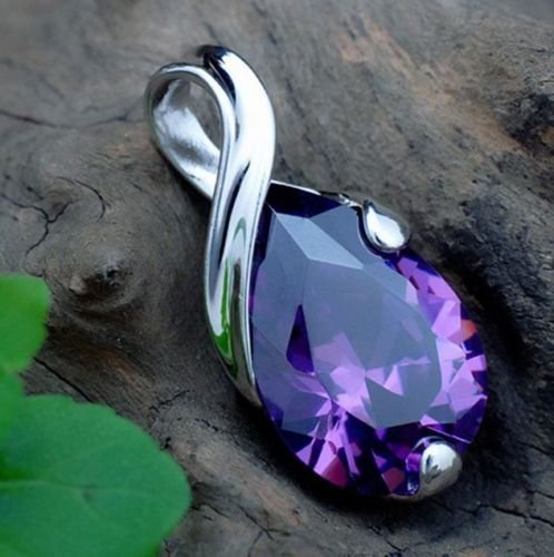Natural Crystal Amethyst Healing Point Chakra Bead Stone Pendant for Necklace N6