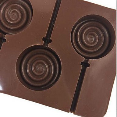 Sher 1PCS6 lattices in circles chocolate molds Round Shape Lollipop Silicone Mold, Jelly, Chocolate, Soap ,Cake...