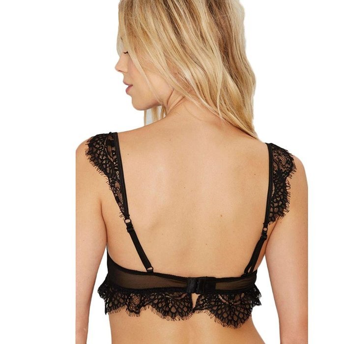 PHOTNO Women Lace Floral Sheer Bralette Bustier Crop Top Bra Lingerie N2