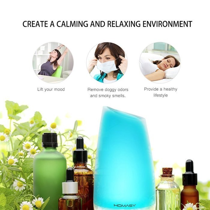 Scenic 100ml Essential Oil Diffuser Humidifier, Aromatherapy Diffuser with 7 Color Lights，4-6 Hours Working Time... N7