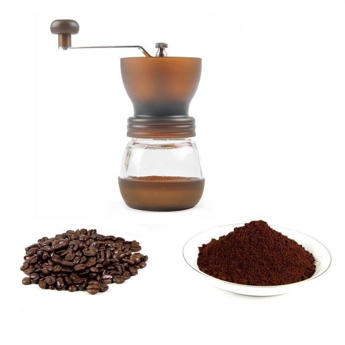 LAGUTE Handheld and Portable Manual Coffee Mill Grinder with Ceramic Burr (Black) N2