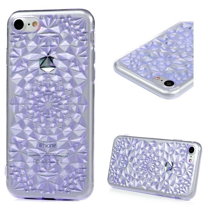 iPhone 7 Case (4.7 inch) - Shockproof Soft TPU Rubber Skin Gel Bumper Case Laser Carving Sunflower Transparent... N26