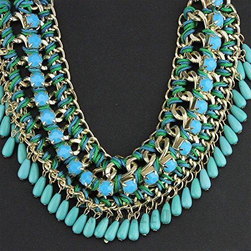 Fashion Jewelry Pendant Chain Crystal Choker Chunky Statement Bib Necklace N2