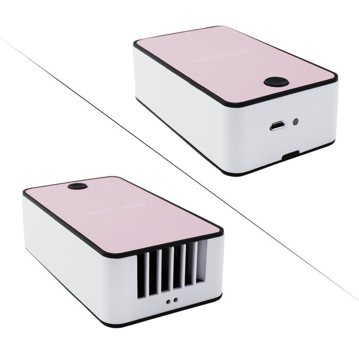 ESUMIC Portable Rechargeable Mini Handheld Air Conditioner, Light Pink (USB-MINI-FAN-LPK) N3