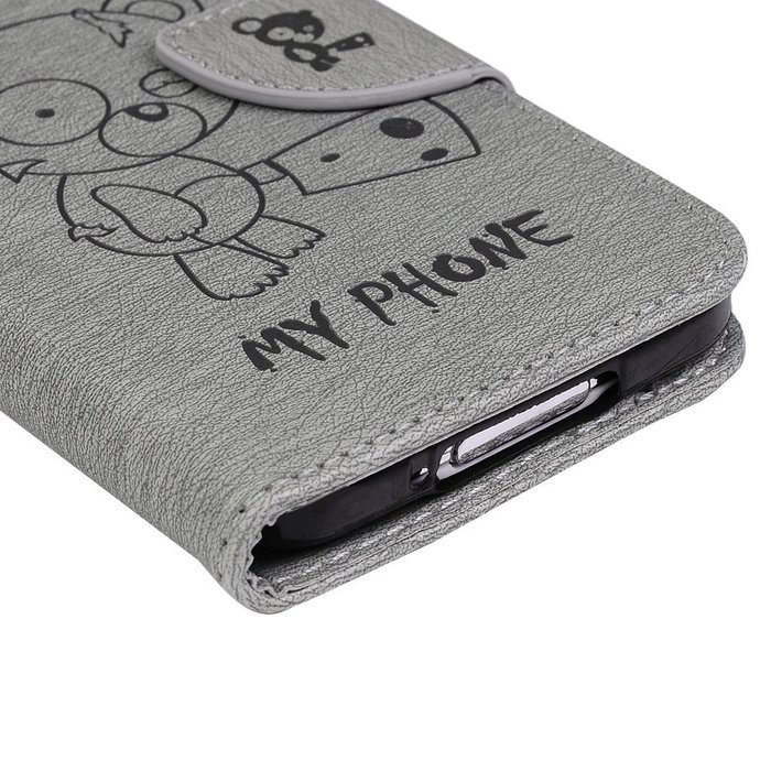 Galaxy S5 Case,Samsung Galaxy S5 Case (I9600) - Wallet Flip Stand Case Embossed Cute Bear PU Leather Case Shockproof... N31