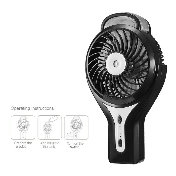 Dealpeak USB Rechargeable Handheld Mini Fan with Cooling Mist as Personal Cooling Humidifier for Home Office and... N25
