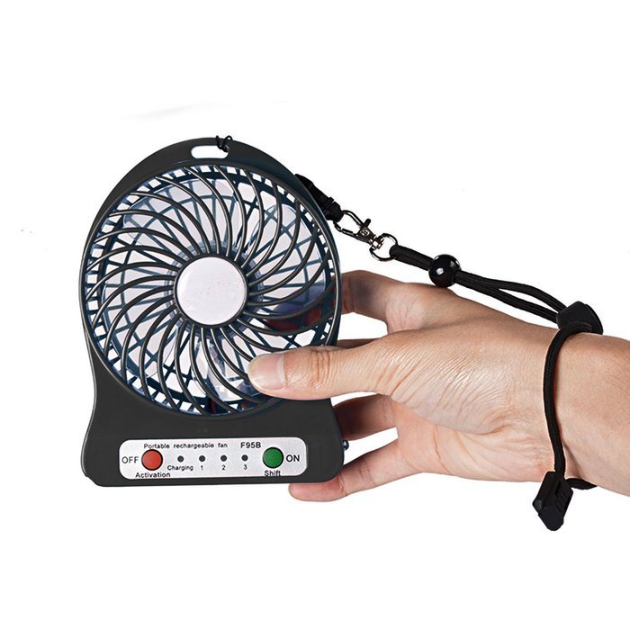 Xcellent Global 4 Inch Vanes Portable Fan USB Handheld Rechargeable Battery Powered Desktop Fan with 3-level Speed... N12
