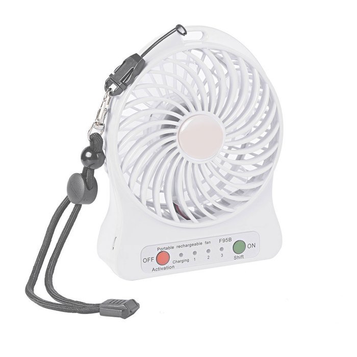 Xcellent Global 4 Inch Vanes Portable Fan USB Handheld Rechargeable Battery Powered Desktop Fan with 3-level Speed... N15