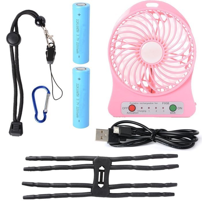 Xcellent Global 4 Inch Vanes Portable Fan USB Handheld Rechargeable Battery Powered Desktop Fan with 3-level Speed... N17