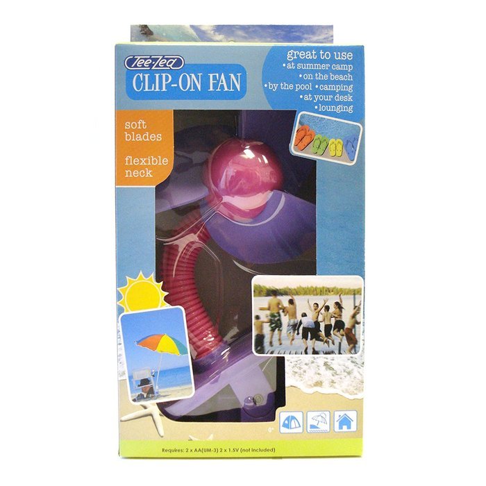 Tee-Zed T01 Clip-On Fan Great for the Beach, Pool, Camping, Work, Lounging or Just Chillin'! -Pink Purple N25