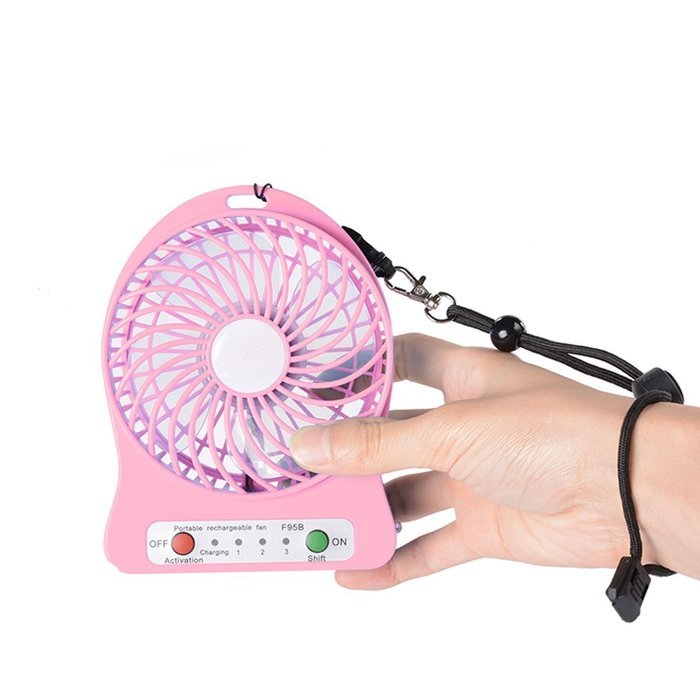 Xcellent Global 4 Inch Vanes Portable Fan USB Handheld Rechargeable Battery Powered Desktop Fan with 3-level Speed... N20