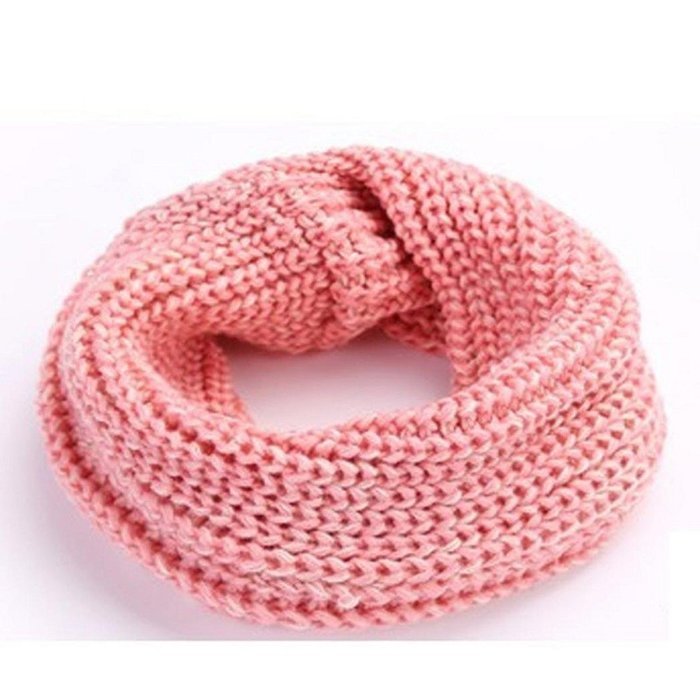 Morecome Autumn Winter Boys Girls Scarf O Ring Neck Keep Warm Scarves (Pink)