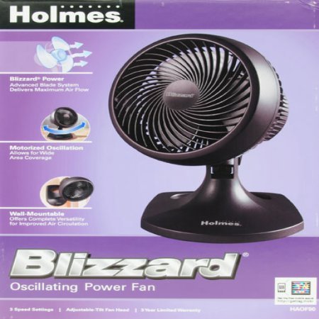 Lightweight 3 Powerful Speed Settings Table Oscillator Fan, Black N2