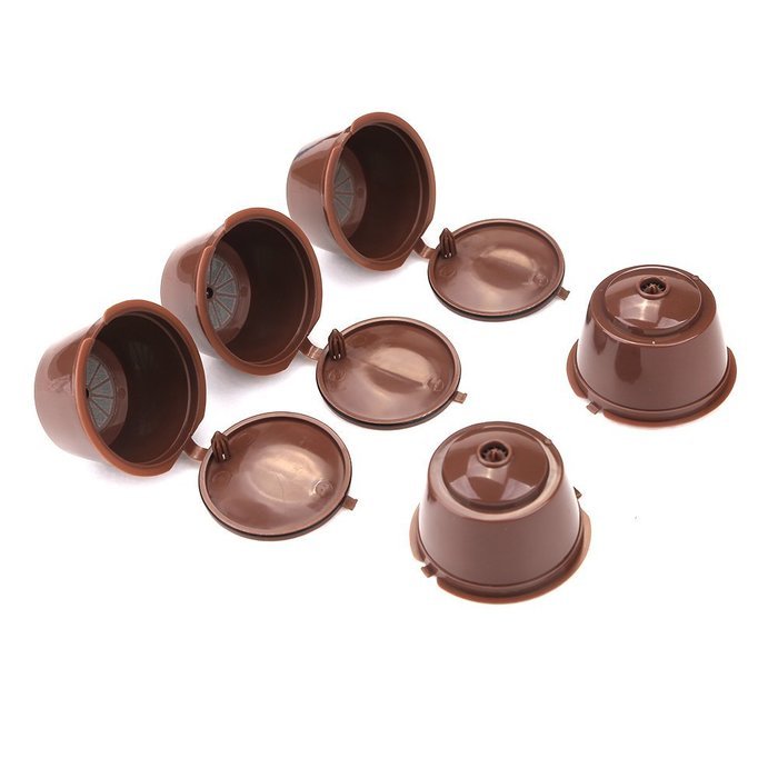 CISNO 5pcs/pack Refillable Coffee Capsules For Dolce Gusto | Compatible with Mini Me, Genio, Piccolo, Esperta...