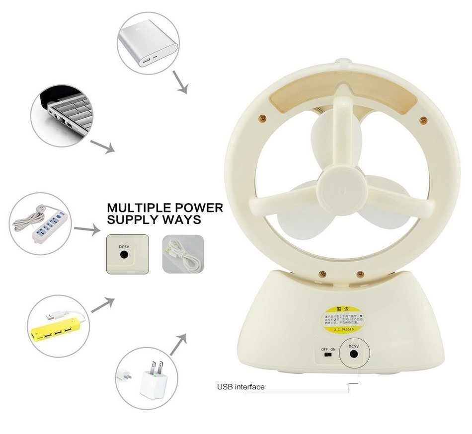 Welltop USB Handheld Humidifier Fans Rechargeable Misting fan Portable Mini fan Table Desktop Water Spray fan... N14