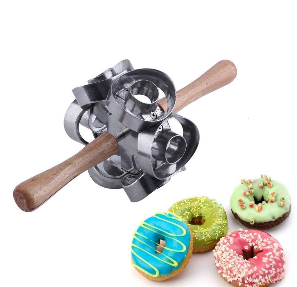 Misula Hot Sale Rolling Portable Mini Donut Cutter 6-circle Convenient Doughnut Maker for DIY Home Baking Accessories