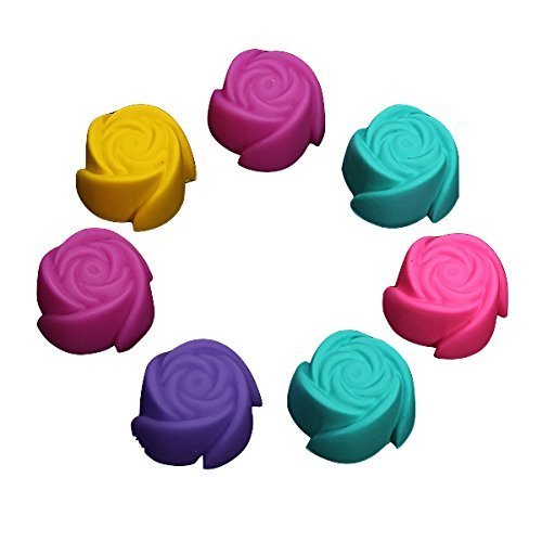 Aiza Rose Flower Silicone Individual Baking Molds (Set of 12)