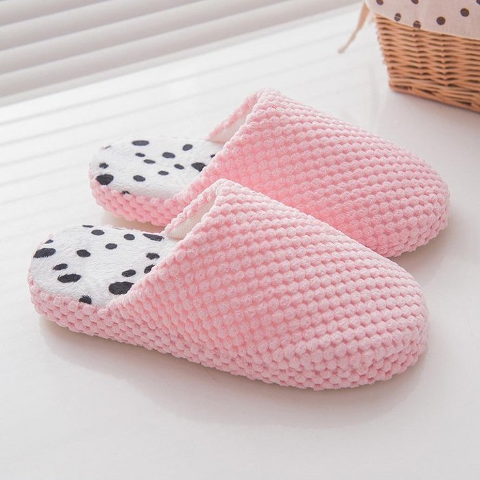AutumnFall Women's Cozy Cotton Knitted Anti-slip House Slippers (38, Blue) N13