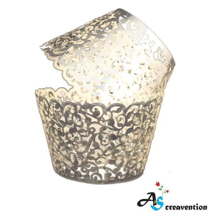 A&S Creavention Vine Cupcake Holders Filigree Vine Designed Decor Wrapper Wraps Cupcake Muffin Paper Holders -... N5