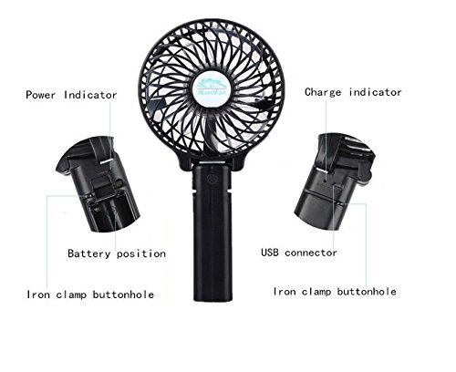 Portable Battery USB Rechargeable Handheld Mini Foldable Cooling Desktop Fan for Home Office Outdoor Workout Camping... N10