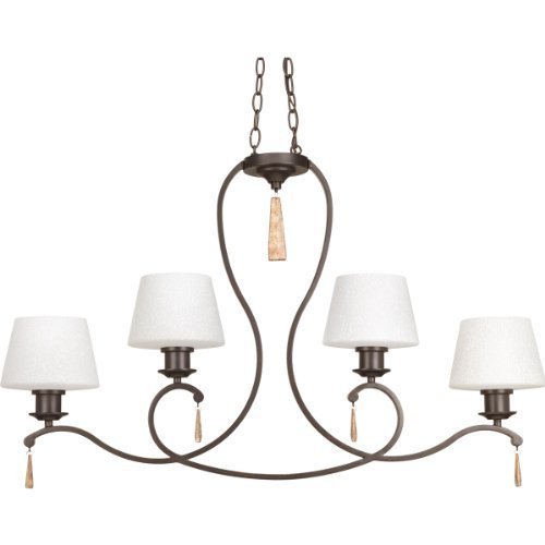 Progress Lighting P4552-20 4-Light Linear Island Tea-Stained Glass Shades by Progress Lighting