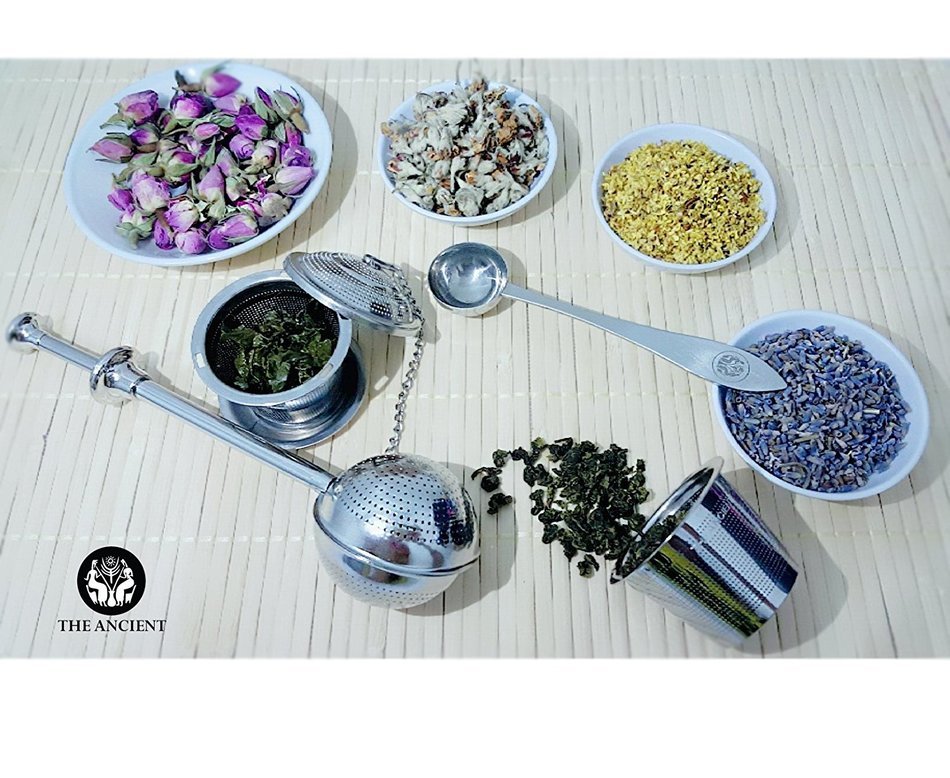 The Ancient Tea Infusers (Set of 3) - Stainless Steel Loose Leaf Tea Infuser Baskets & Long Handle Tea Ball Strainer... N2